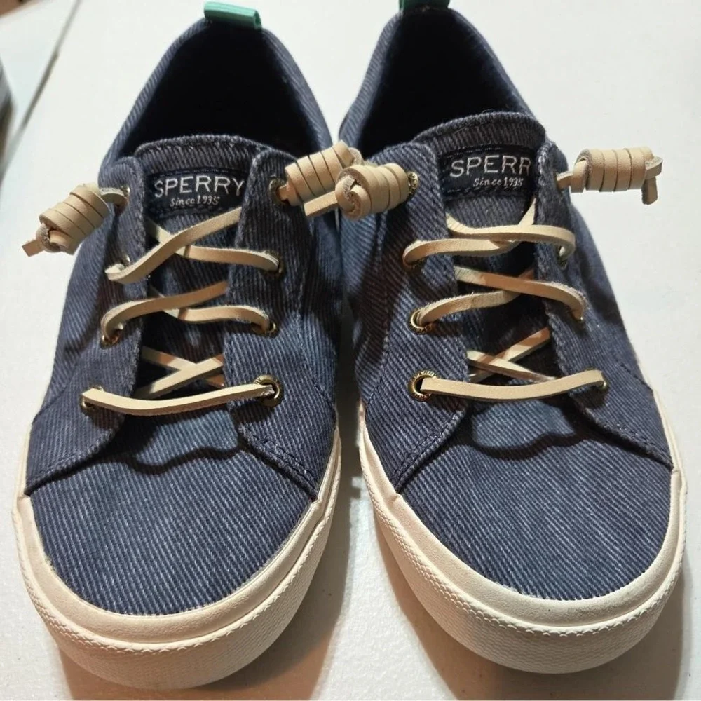 Sperry Women's Casual Sneakers Shoes Blue Denim Memory Foam Size6